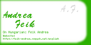 andrea feik business card